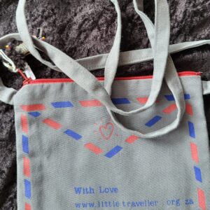 Little travellers tasje grijs met rits en hengsel